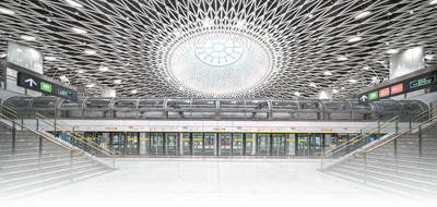 深セン地下鉄14號線崗廈北総合交通ハブセンター。（撮影と報道?程遠州、王澗斌）