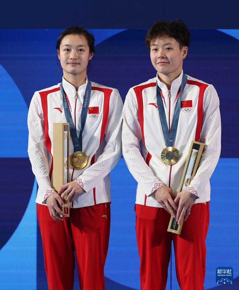 女子シンクロ板飛び込みで中國(guó)ペアが金メダル獲得　パリ五輪