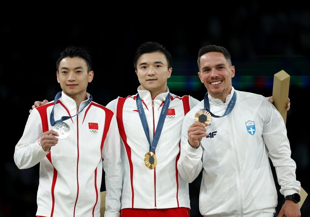 體操男子種目別つり輪で中國の劉洋選手が二連覇　パリ五輪