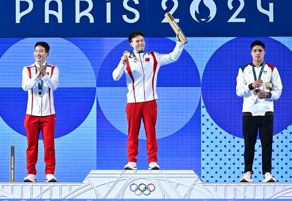 男子3メートル飛板飛込で謝思埸選手が連覇　パリ五輪