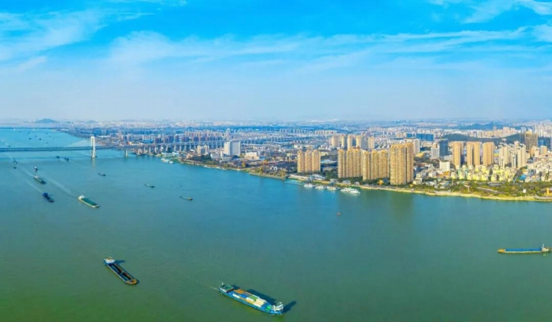 上空から撮影した長(zhǎng)江。