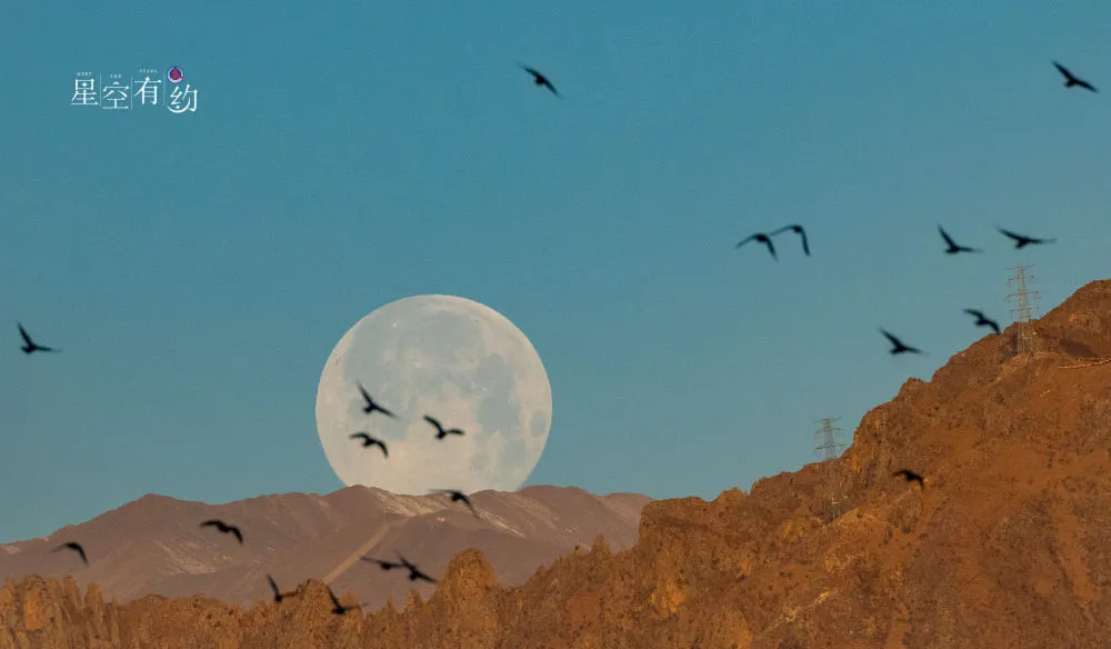 2020年3月10日に西蔵（チベット）拉薩（ラサ）で撮影された「スーパームーン」(撮影?普布扎西)。