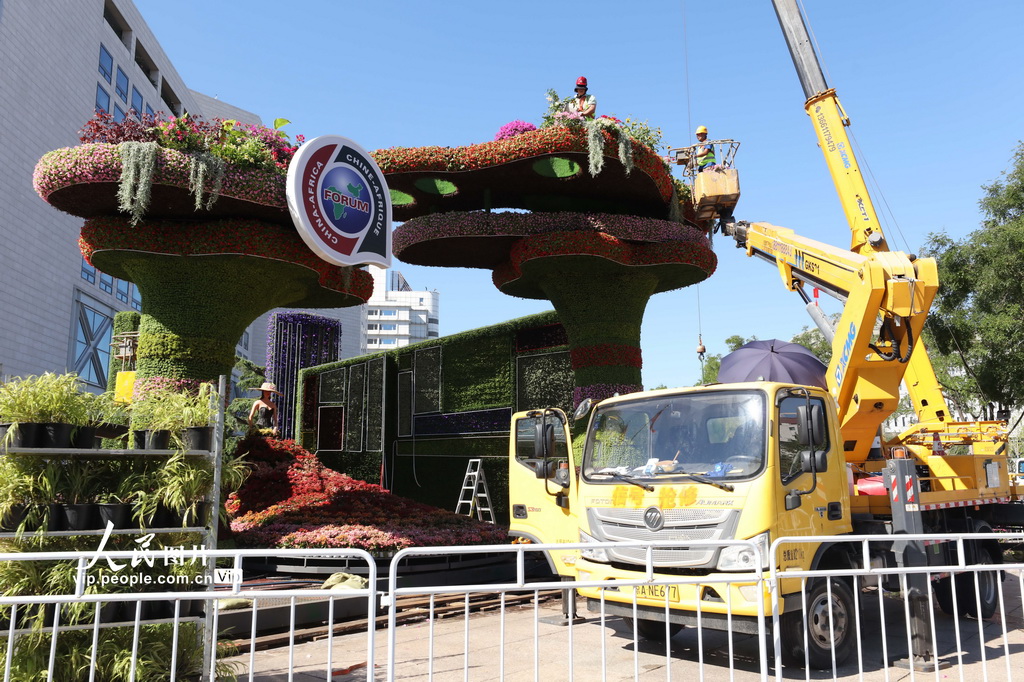 中國アフリカ協(xié)力フォーラムを控え、長安街にテーマ花壇設(shè)置　北京