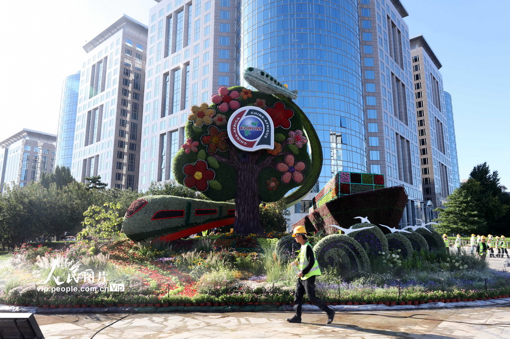 中國アフリカ協(xié)力フォーラムを控え、長安街にテーマ花壇設(shè)置　北京