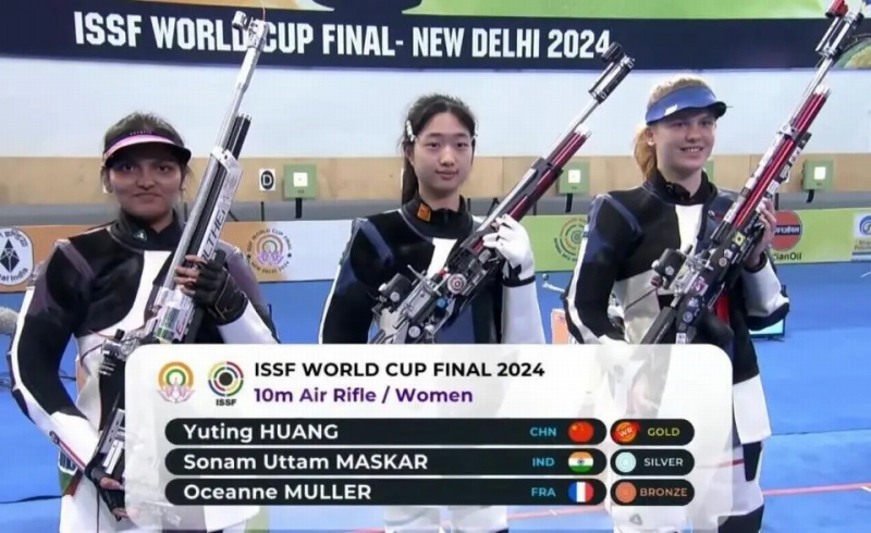 射撃W杯で中國(guó)の黃雨婷選手が世界新記録で優(yōu)勝