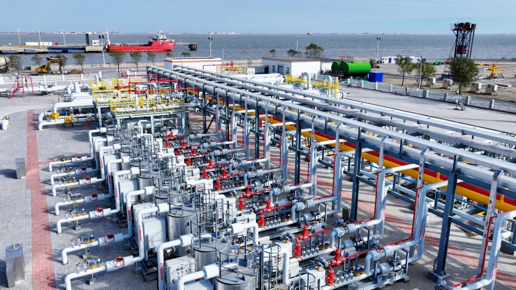 11月26日、南堡1號ガス貯蔵施設(shè)。（寫真提供は中國石油冀東油田分公司）