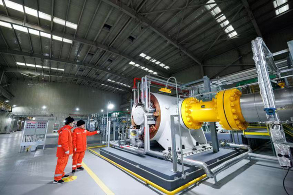 中ロ東ルートの最初のステーションである黒河作業(yè)エリアは、國産の圧縮機を採用している。畫像提供は取材先