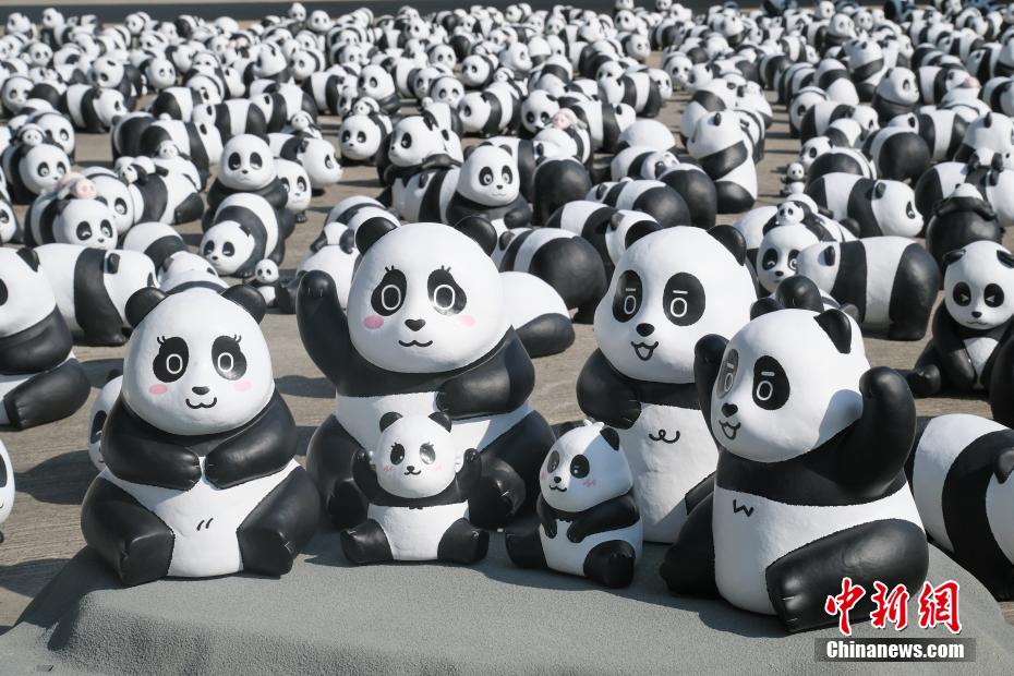 開(kāi)催迫る「PANDA GO！香港遊」展　張り子のパンダ2500體が香港空港に到著