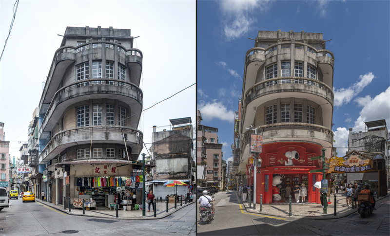 2009年（寫(xiě)真左）と2024年（寫(xiě)真右）に撮影した関前正街66號(hào)と周辺の様子（寫(xiě)真提供?陳顯耀さん）。