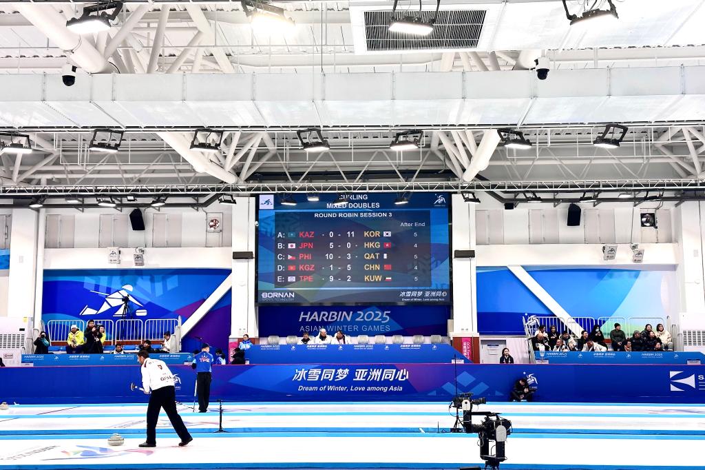 競技中の平房區(qū)カーリング館。（撮影?戴錦鎔）
