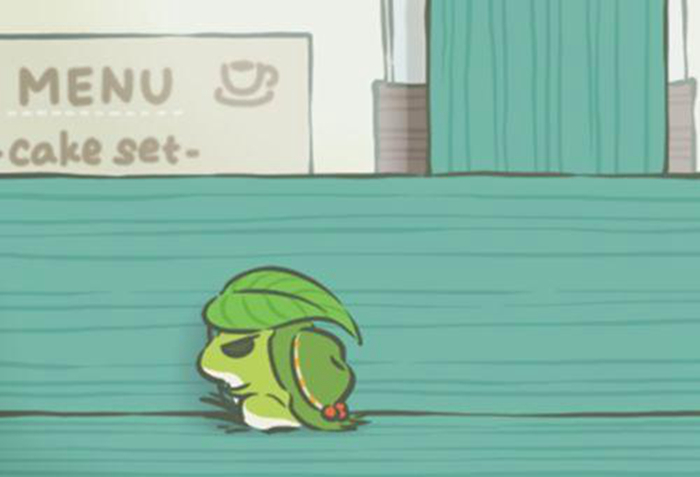 ゲーム「旅かえる」のスクリーンショット。