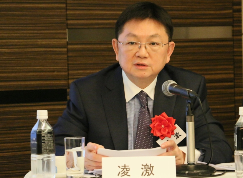 基調(diào)スピーチを行う中國(guó)商務(wù)部（?。─瘟杓?副部長(zhǎng)兼國(guó)際貿(mào)易交渉副代表。（撮影?許可）