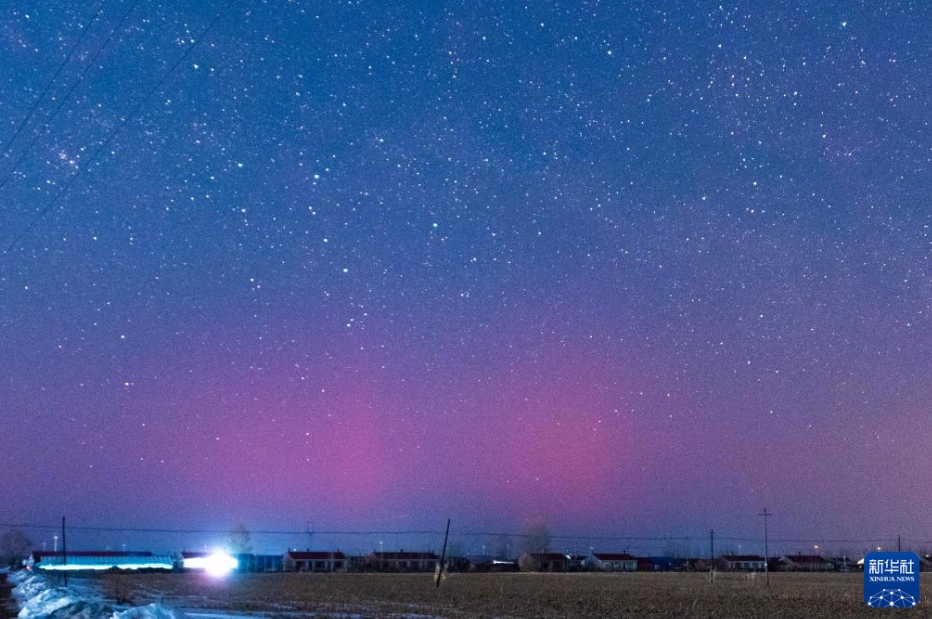 黒竜江省の各地にオーロラ
