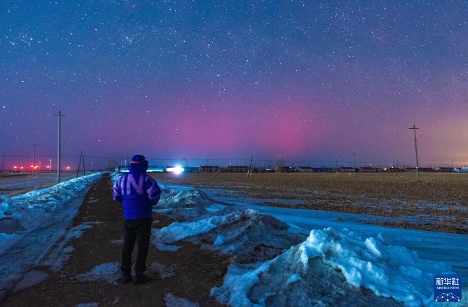 黒竜江省の各地にオーロラ