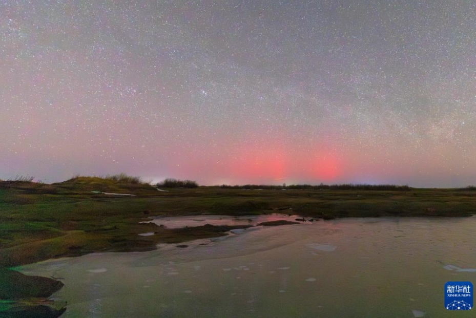 黒竜江省の各地にオーロラ