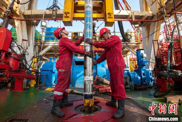 中國初の海上CCUS（二酸化炭素回収?有効利用?貯留）井の掘削が24日、始まった。（畫像提供：中國海油深セン分公司）