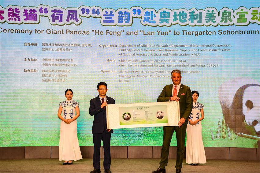 パンダ「荷風」と「蘭韻」が専用機でオーストリアへ　貸與期間10年