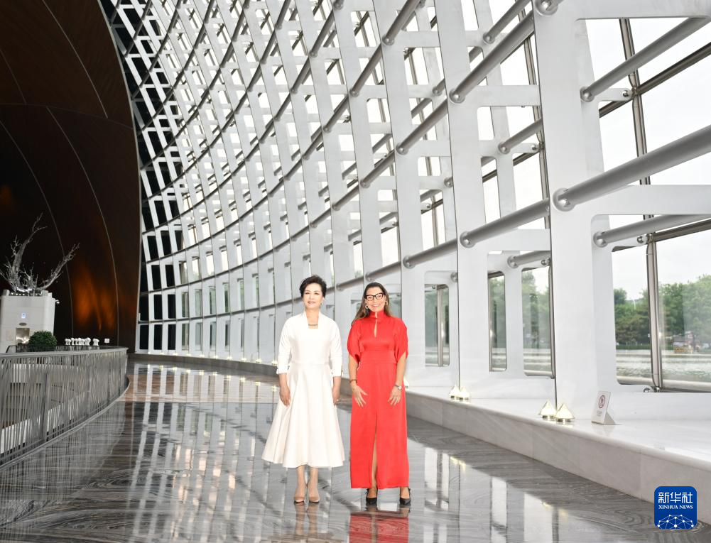 彭麗媛夫人がブラジル大統(tǒng)領(lǐng)夫人と中國國家大劇院を見學(xué)