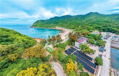 三門島北扣村の空中寫真。撮影?沈甸（人民視覚）