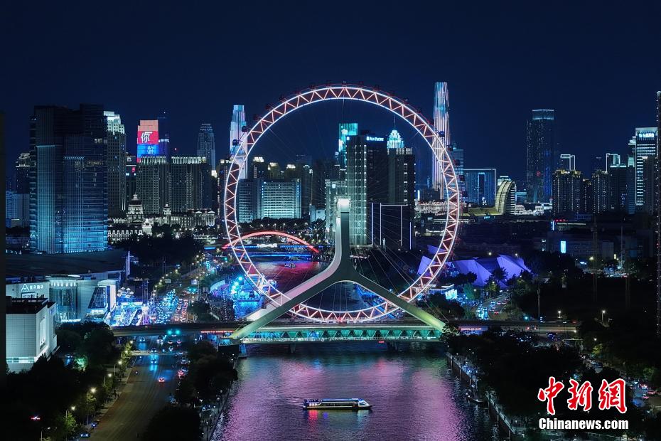 天津海河沿いの夜間ライトアップがアップグレード　天津市