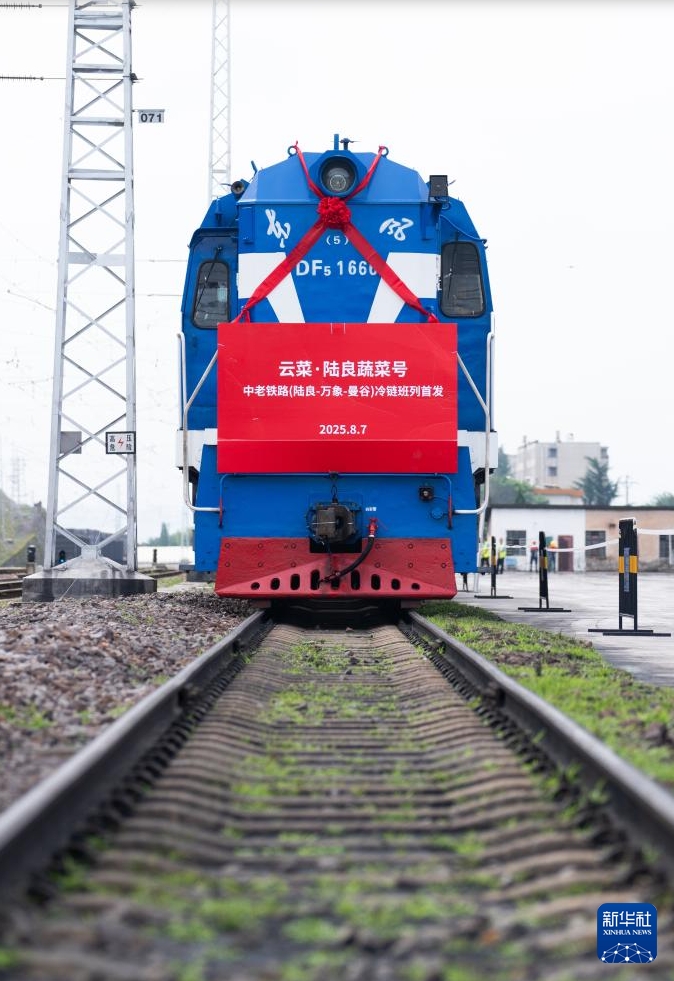 中國ラオス鉄道の「陸良野菜號」冷蔵コンテナ貨物列車の運行開始