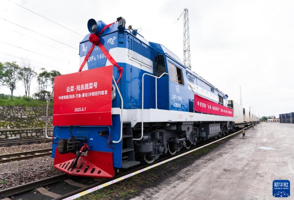 中國(guó)ラオス鉄道の「陸良野菜號(hào)」冷蔵コンテナ貨物列車(chē)の運(yùn)行開(kāi)始