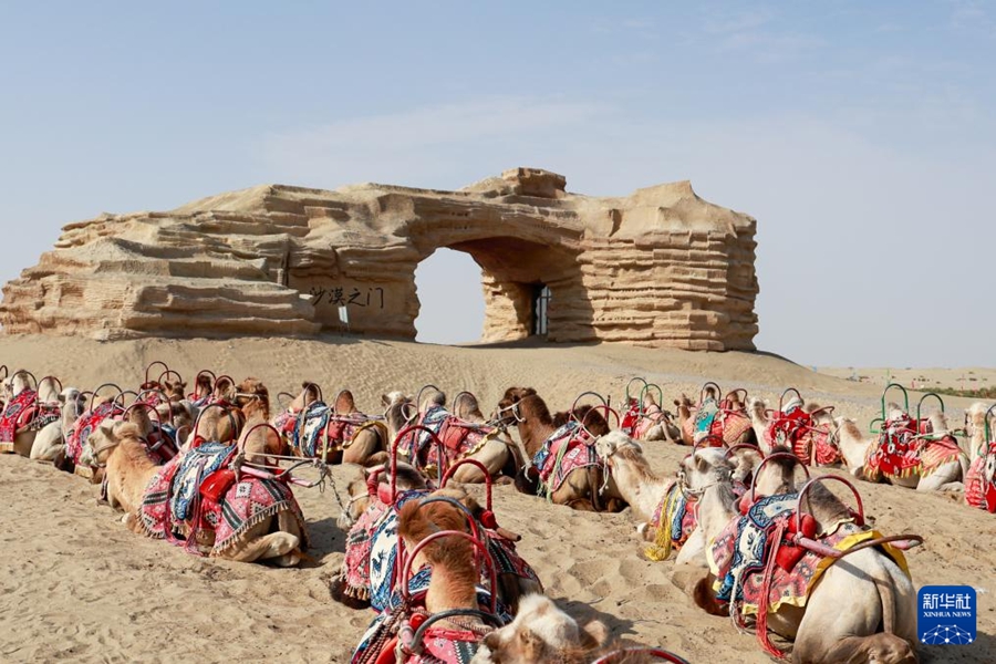 「砂漠の門(mén)」が新たな人気観光スポットに　新疆?阿拉爾