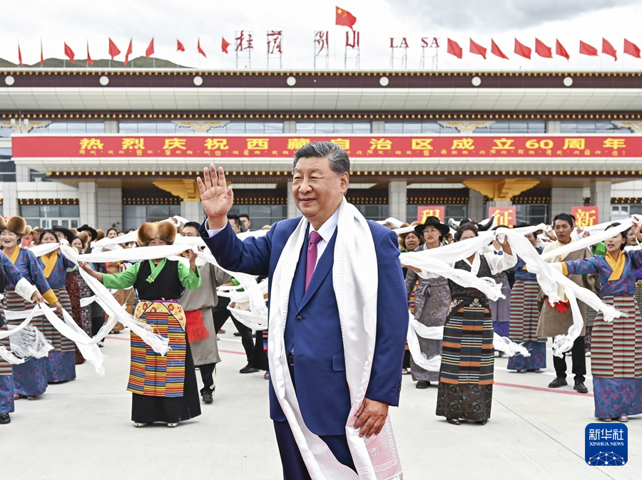 習近平総書記が拉薩に到著 西蔵自治區(qū)成立60周年祝賀行事出席へ