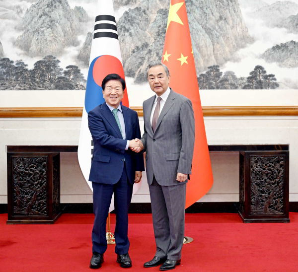 王毅氏が樸炳錫?韓國大統(tǒng)領(lǐng)特使と會談