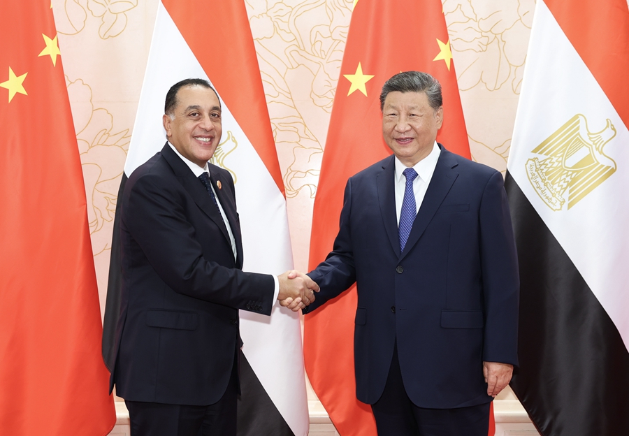 習(xí)近平國家主席がエジプトのマドブーリー首相と會談