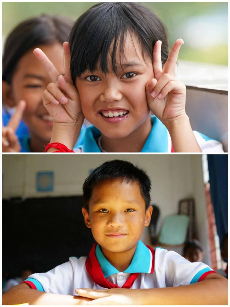 生き生きした目をしている「近視の児童0人」の小學(xué)校の児童（撮影?陳欣波）。