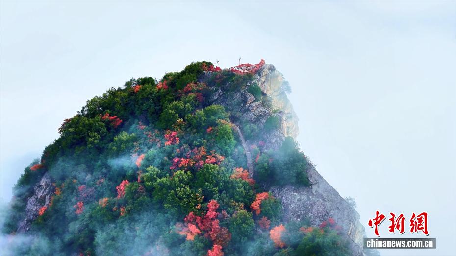 秦嶺?翠華山で紅葉と雲(yún)海の織りなす絶景　陝西省西安