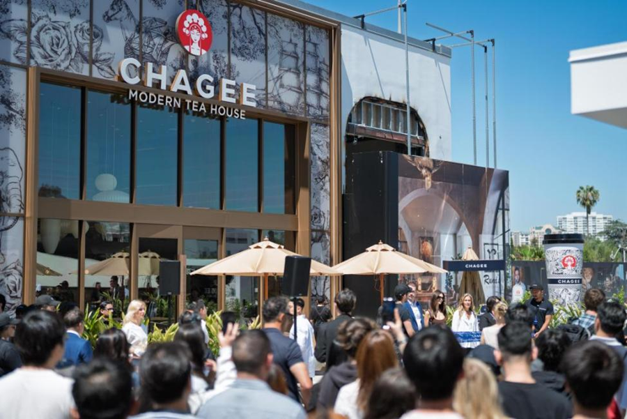 今年5月9日、ロサンゼルスにオープンした霸王茶姫（CHAGEE）の米國初店舗（寫真提供?霸王茶姫）