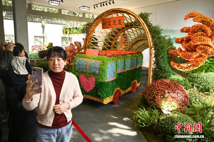 來場者で賑う「長江デルタ菊花精品展」　浙江省杭州