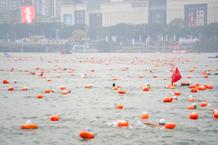 重慶萬州區(qū)で長江を泳いで橫斷する招待選手権大會