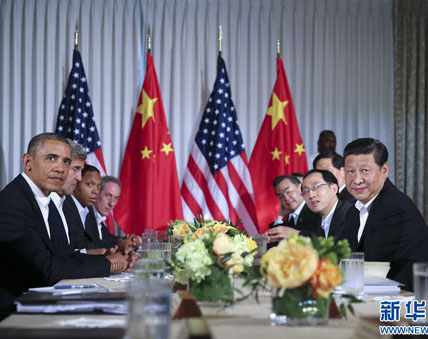 習(xí)近平主席、オバマ米大統(tǒng)領(lǐng)との會談を開始