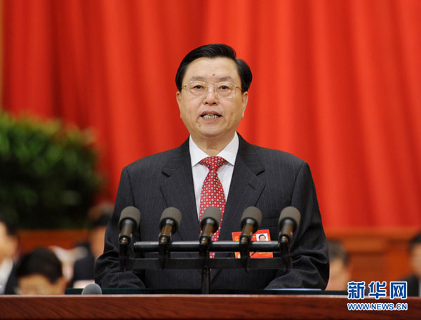 張徳江氏「重點(diǎn)分野の立法を強(qiáng)化」