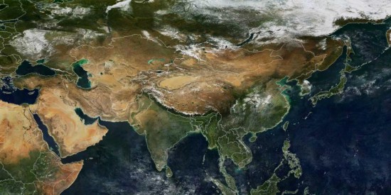 △風(fēng)雲(yún)3號H衛(wèi)星の中分解能分光イメージャによる晴天合成アジア畫像（2025年10月9日?21日）